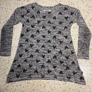 COPY - DKNY Girls Sweater Black & Grey Hearts Pullover Size S - 3/4 Long Sleeve